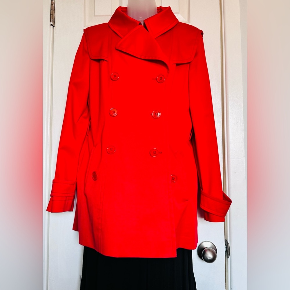 Fabulous Vintage Fiery Red Escada Trench Coat Sz Small Bundle 2 items & 20% off